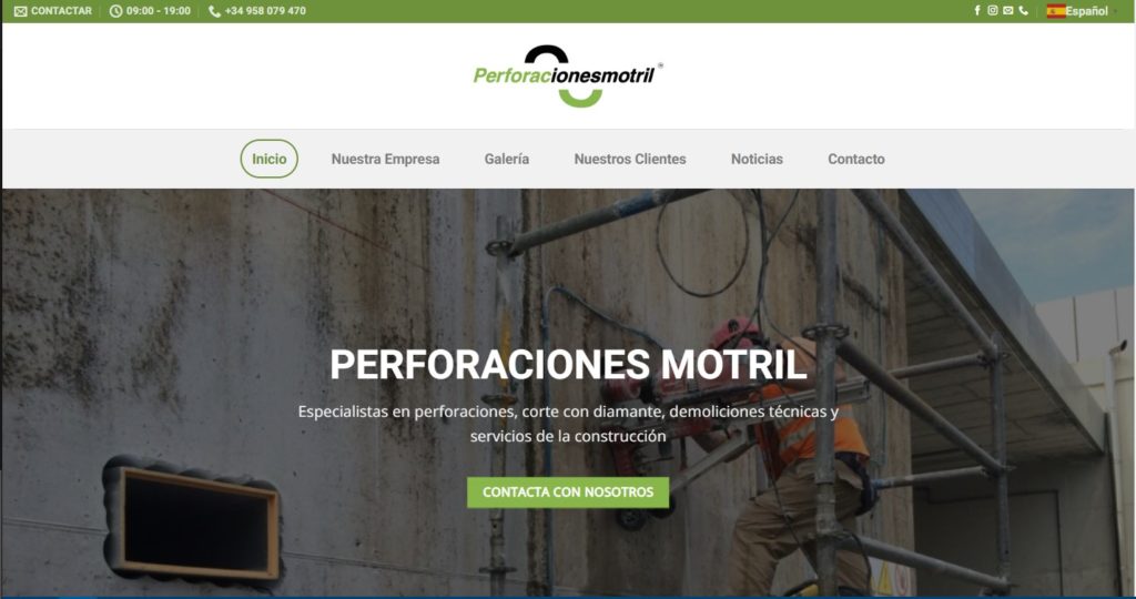 Pantallazo web Perforaciones Motril